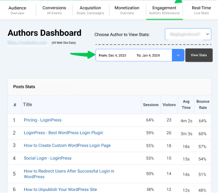 Authors Tracking