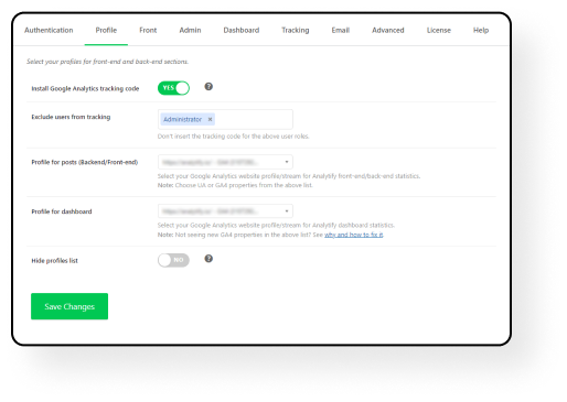 Integration with Google Analytics