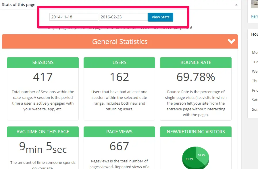 stats with Analytify Pro