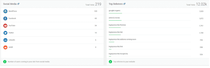 Social Media and Top Referrers Report