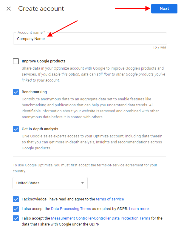 Google Optimize Account Creation Tutorial