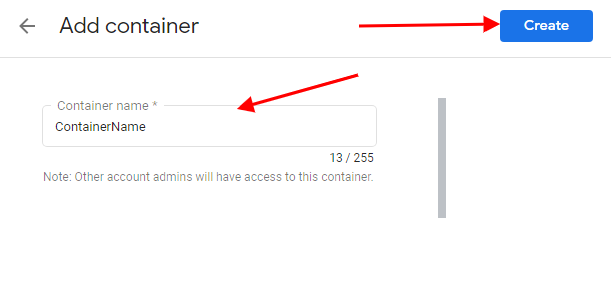 Google Optimize Container Name