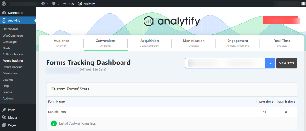 Analytify Forms Tracking