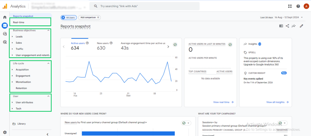 Reports of GA4 (Google Analytics for Beginners)