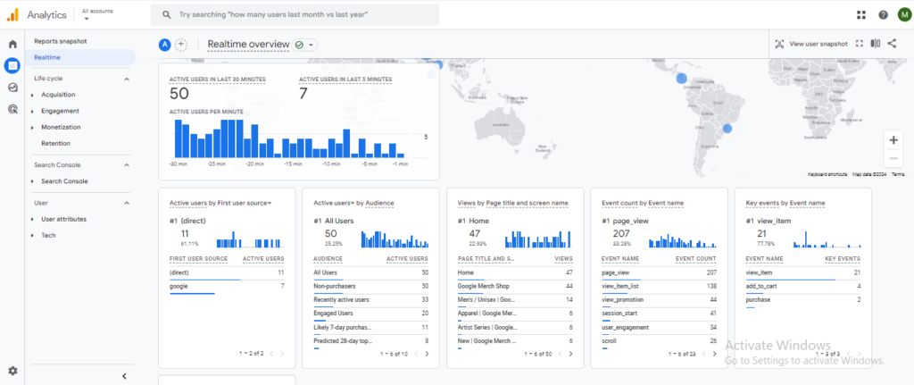 Real time report of GA4 (Google Analytics for Beginners)