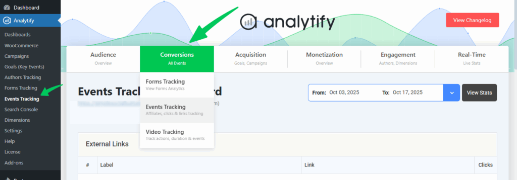 GA4 Events tracking Reports in Analytify GA4 Events tracking Reports in Analytify