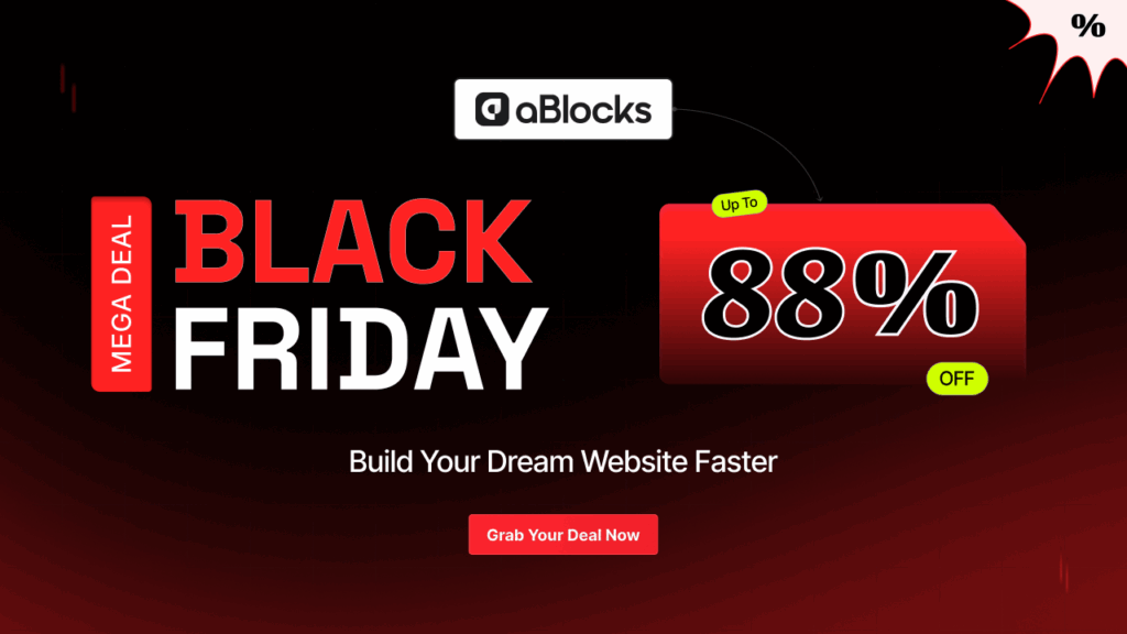 aBlocks Black Friday Deals Banner. 1 WordPress Black Friday