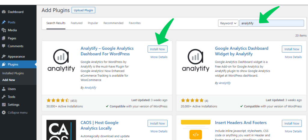 download Analytify Google Analytics dashboard