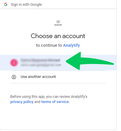 connect analytify with google
