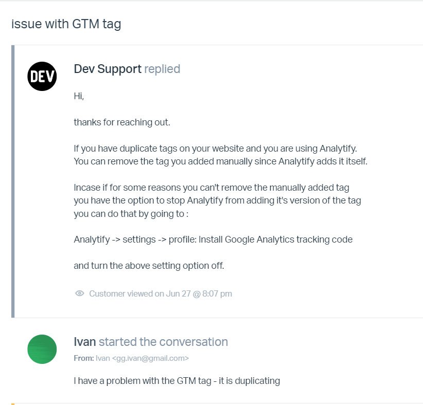 GTM support