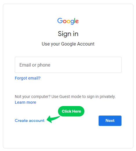 create account