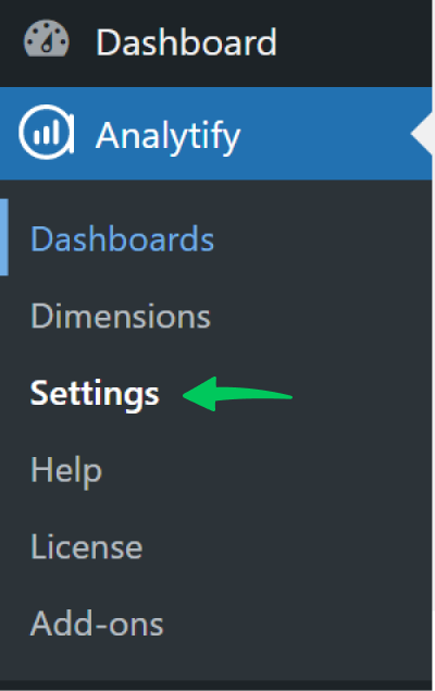 analytify settings