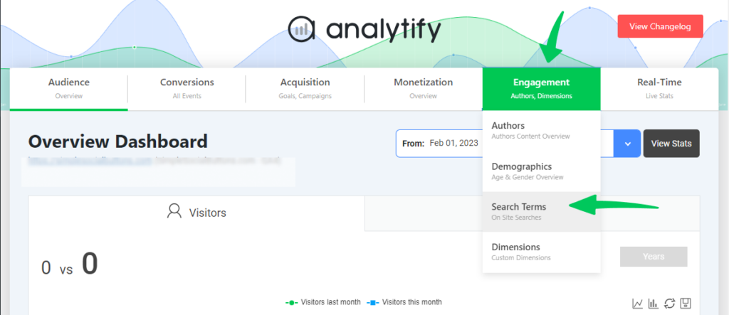 engagement search terms analytify 