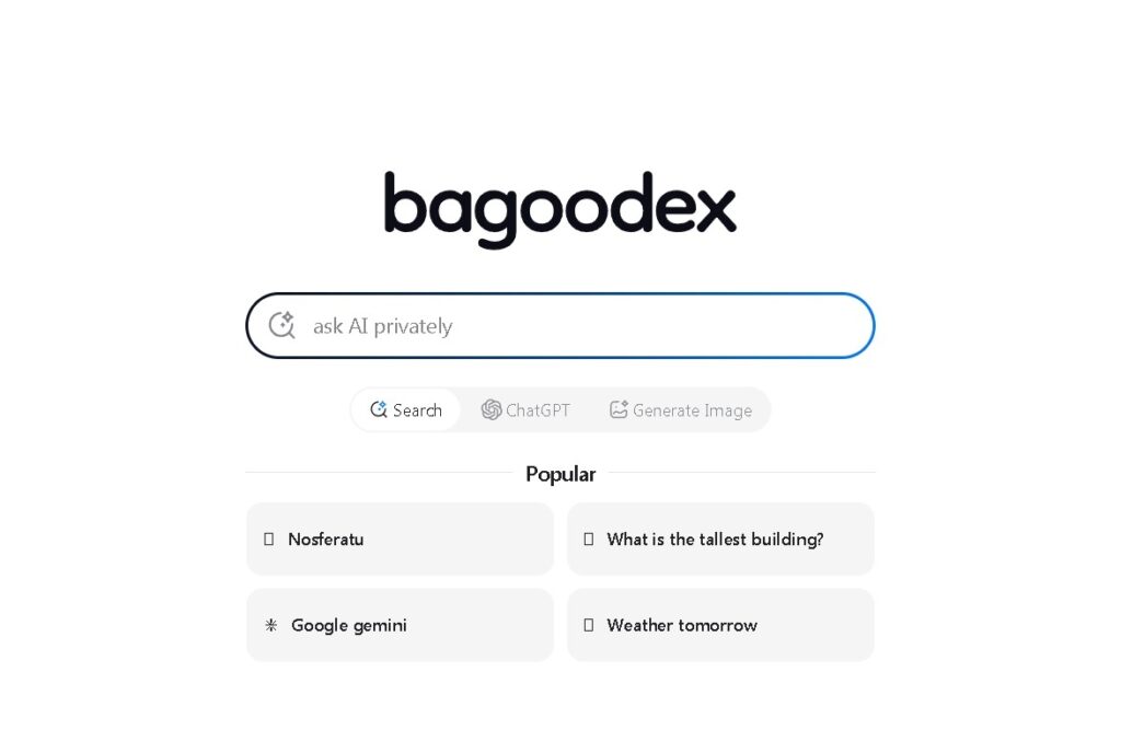 Bagoodex AI Search Engine