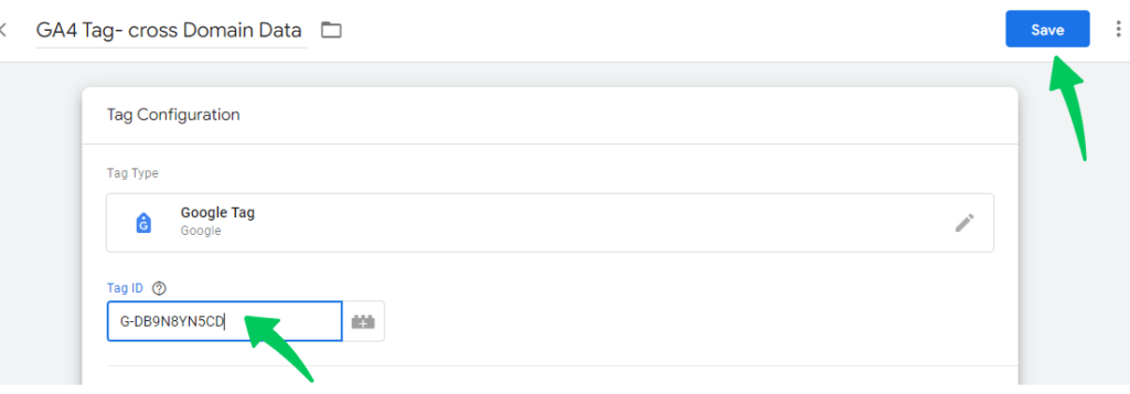 add measurement ID GA4 cross domain tracking