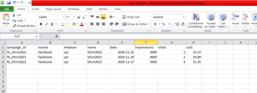 Analyze CSV file format for GA4 Data Import