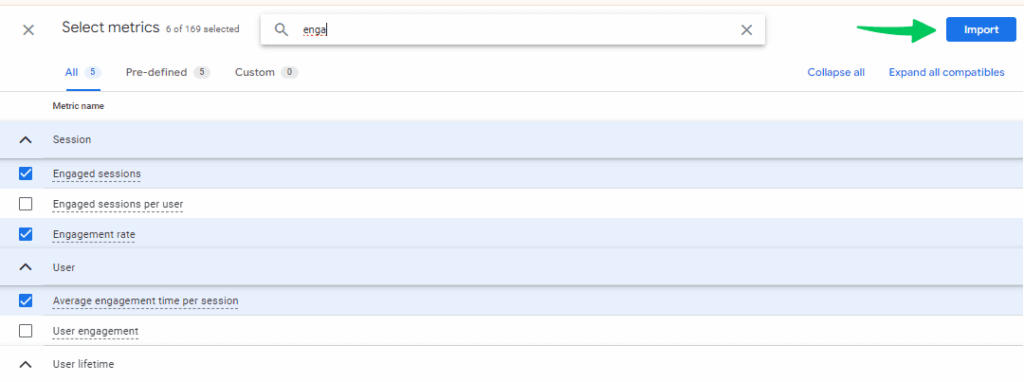 Add and import metrics 