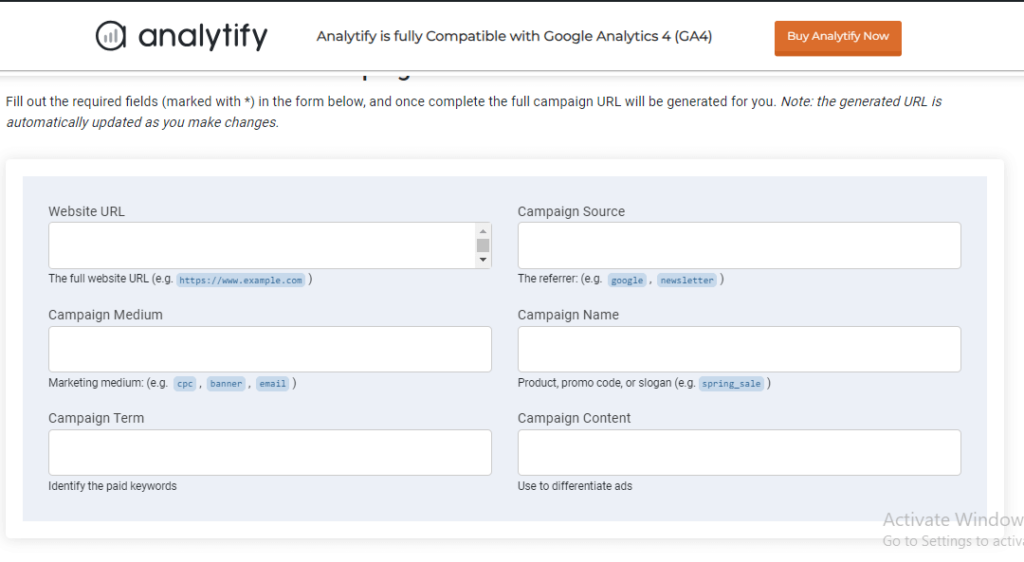 Analytify UTM Campaign URL Builder 