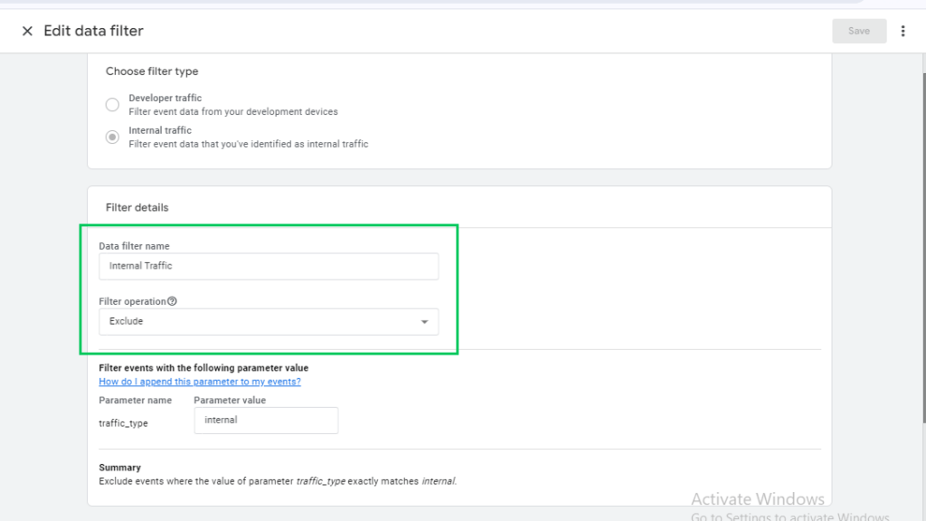 Verify the internal traffic is excluded (Google Analytics Audit)