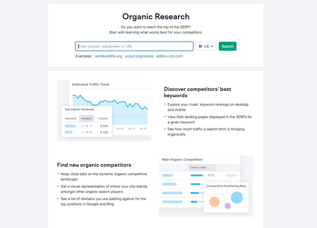 Organic keyword research