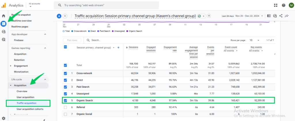 Organic Search Traffic Report 