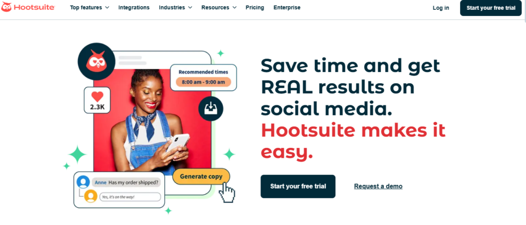 Hootsuite social media ecommerce marketing tool