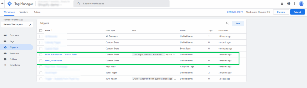 Use custom events 