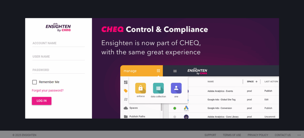 Ensighten Dashboard