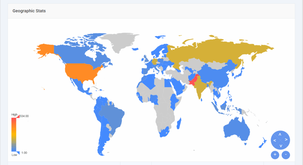 Analytify World Map - Geographic Stats Analytify World Map - Geographic Stats