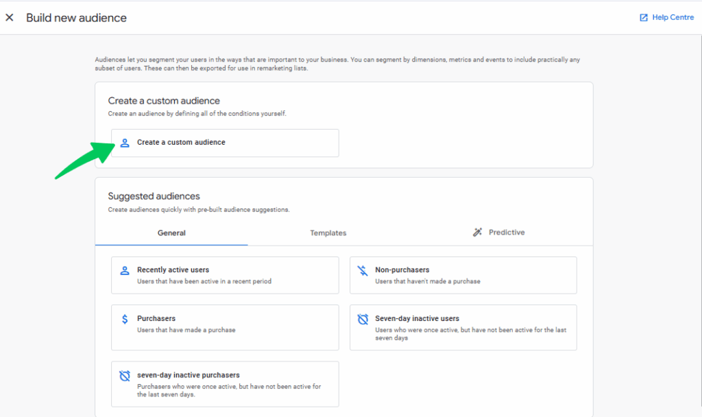 Create a custom Audience