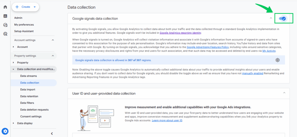 Enable Google Signals 