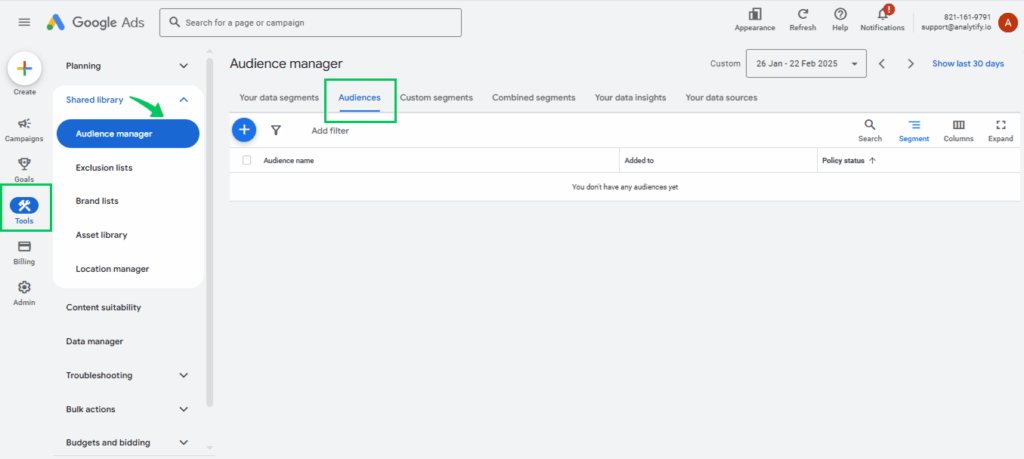 View remarketing list 