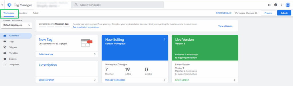 GTM Workspace-