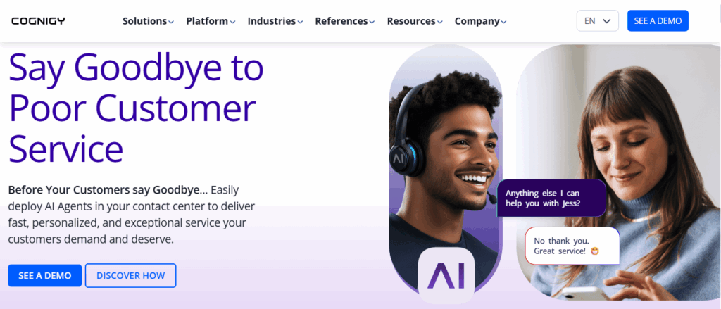 Cognigy is an AI voice bot