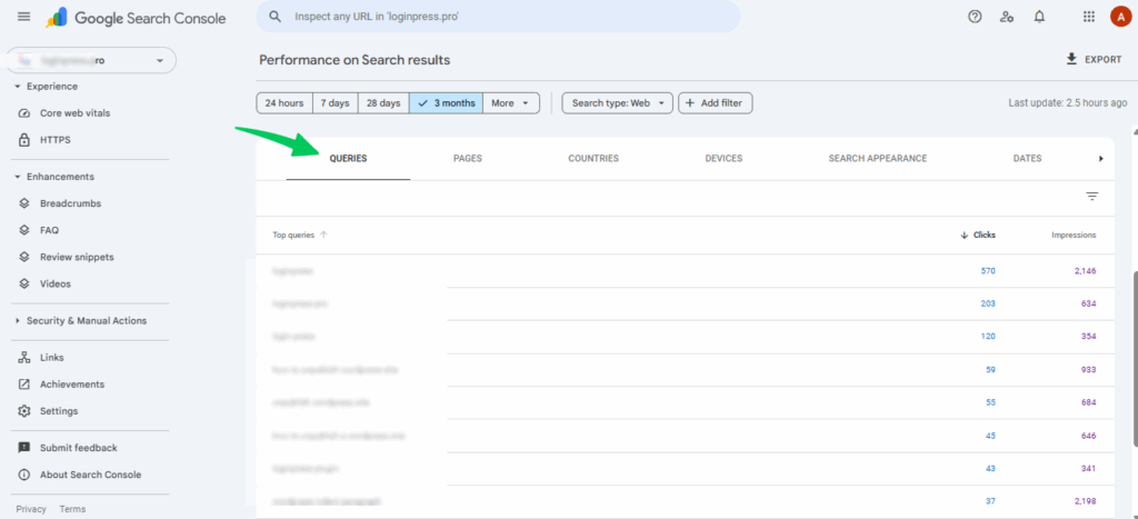 Google Search Console Queries