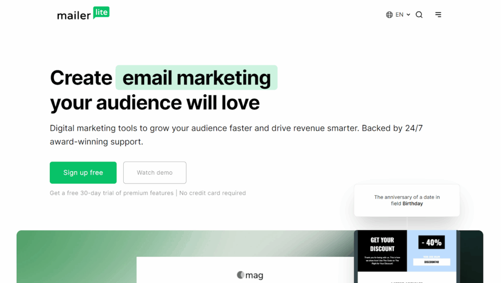  MailerLite for Creators and Physical Stores