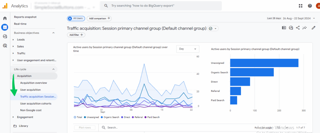 Choose Traffic Acquisition report