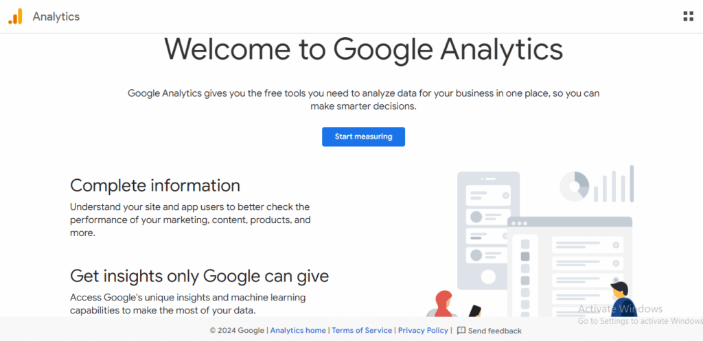 Google Analytics Welcome Page 