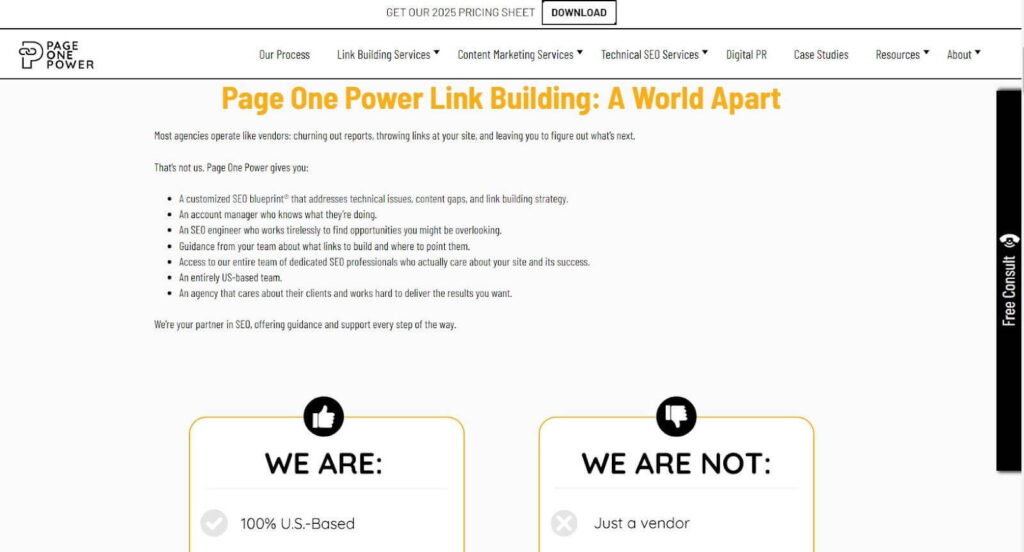 Page One Power main dashboard