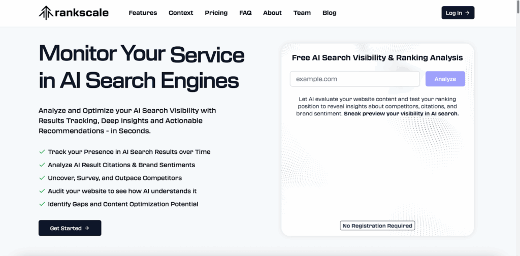 Rankscale.ai website main page