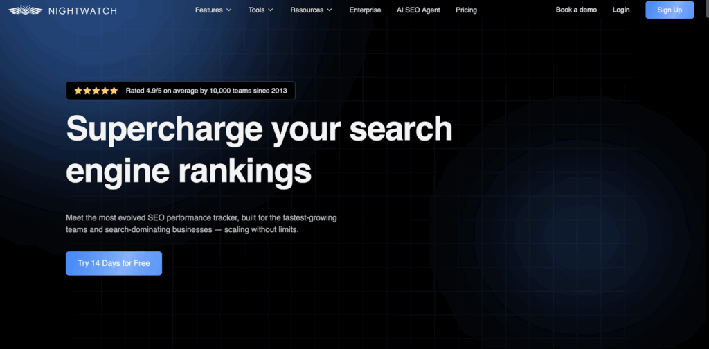 The main page of Nightwatch site