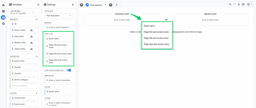 Change dimension to customize report