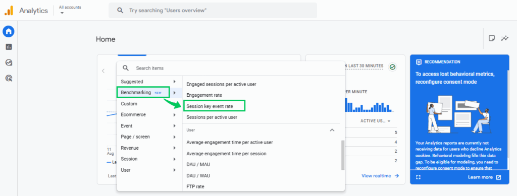 Choose benchmark metric