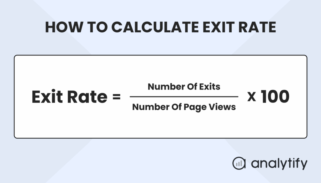 Calculate exit rate from exits in exit pages in google analytics 