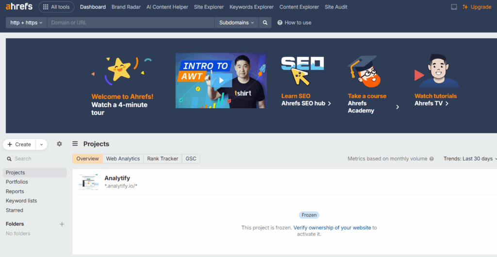 Ahref tool for long-tail keywords