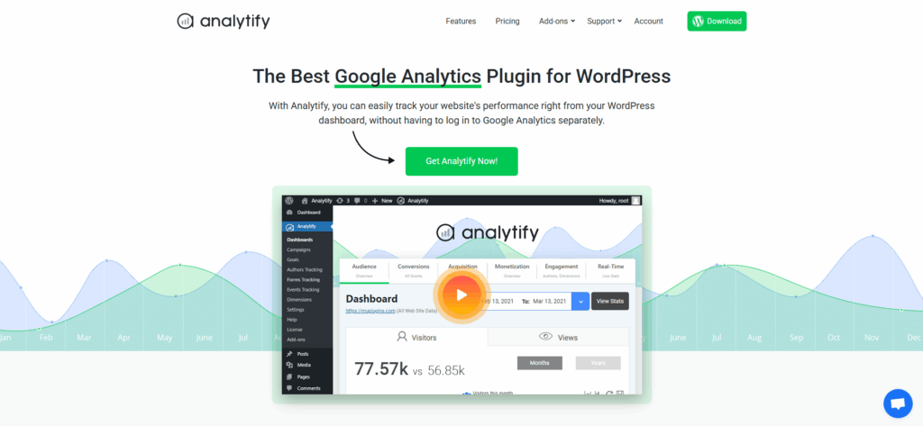Analytify landing page