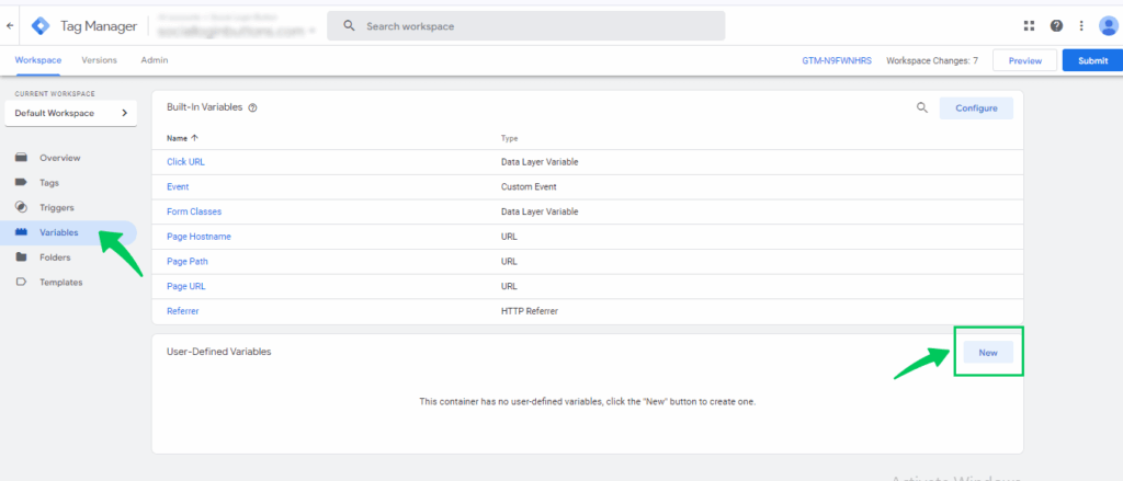 Create a new Variable