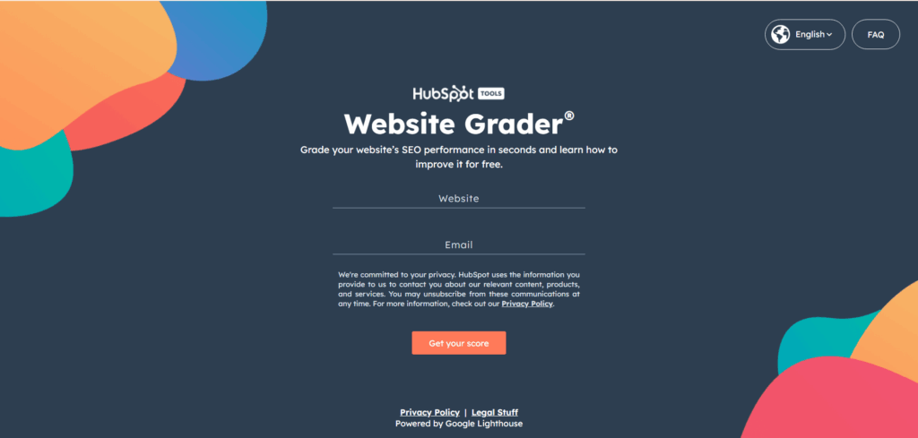 Website grader by husbpot for microsite vs landing page