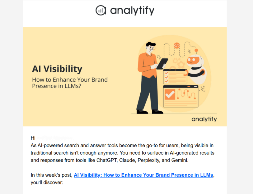 Analytify email newsletter for how to create an email newsletter Analytify email newsletter for how to create an email newsletter