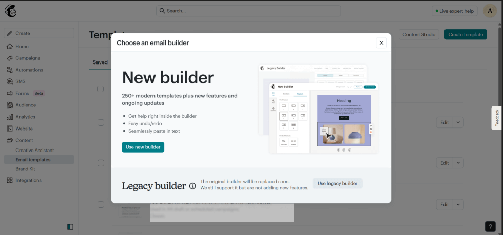 Choose an email builder in mailchimp for how to create an email newsletter Choose an email builder in mailchimp for how to create an email newsletter